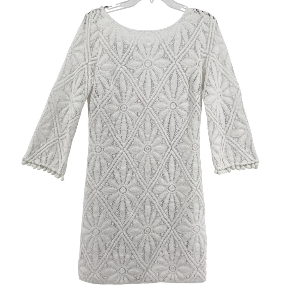 Lilly Pulitzer White Lace Shift Dress Medium Bride Preppy Coastal Spring Party